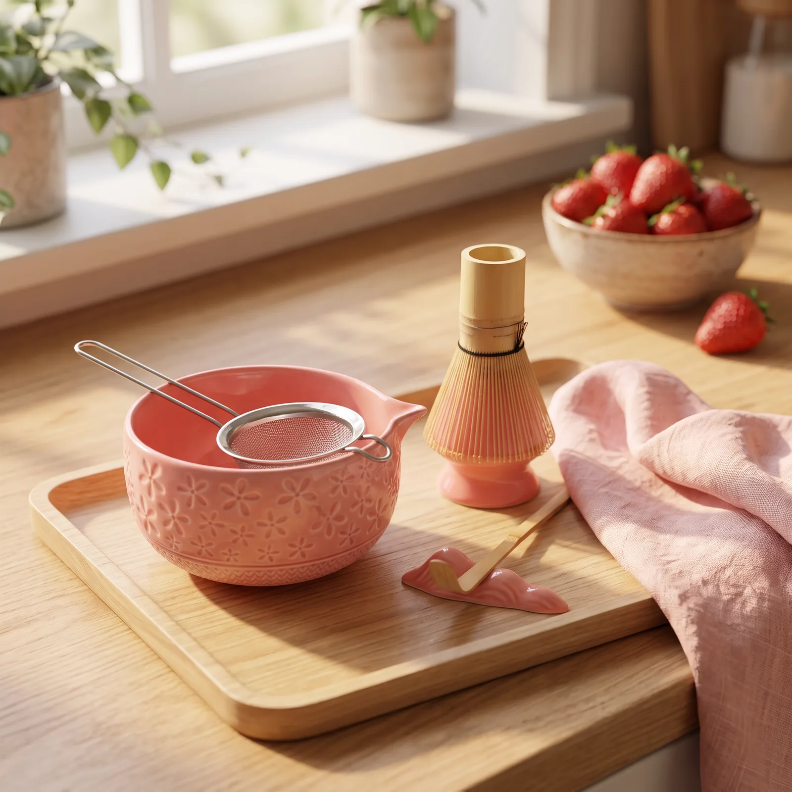 Satori Sip Ritual Set - pink edition, lifestyle